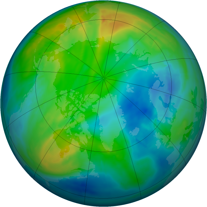 Arctic ozone map for 18 November 2014